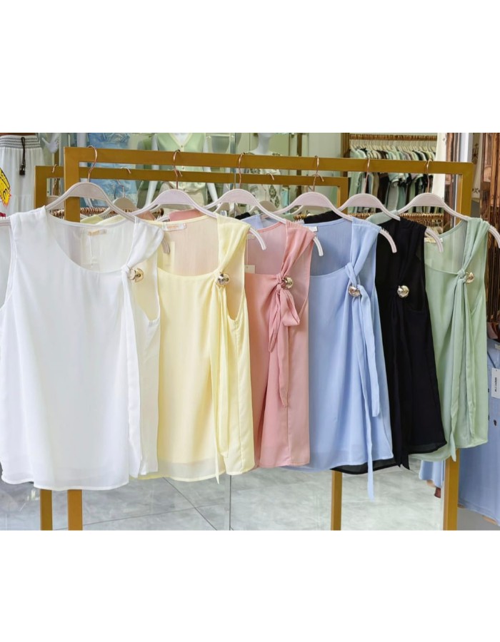 BLUSA CREPE SEDA ACETINADO C/ FIVELA