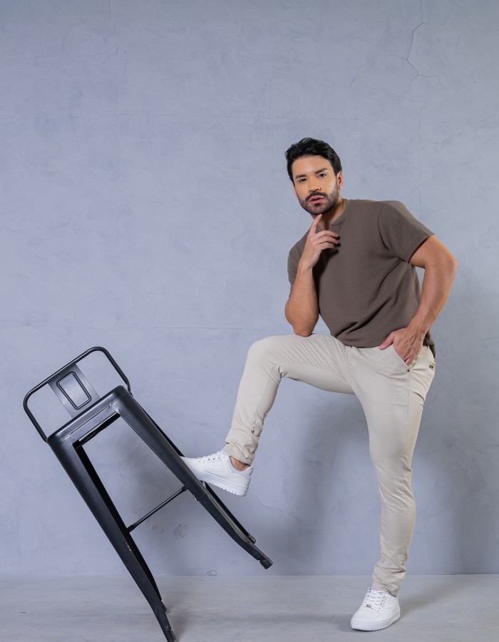 SOCIAL MASC. BEGE CLARO