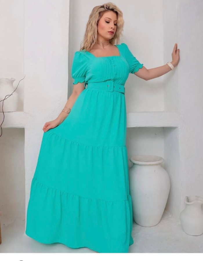 Vestido longo c/ manga