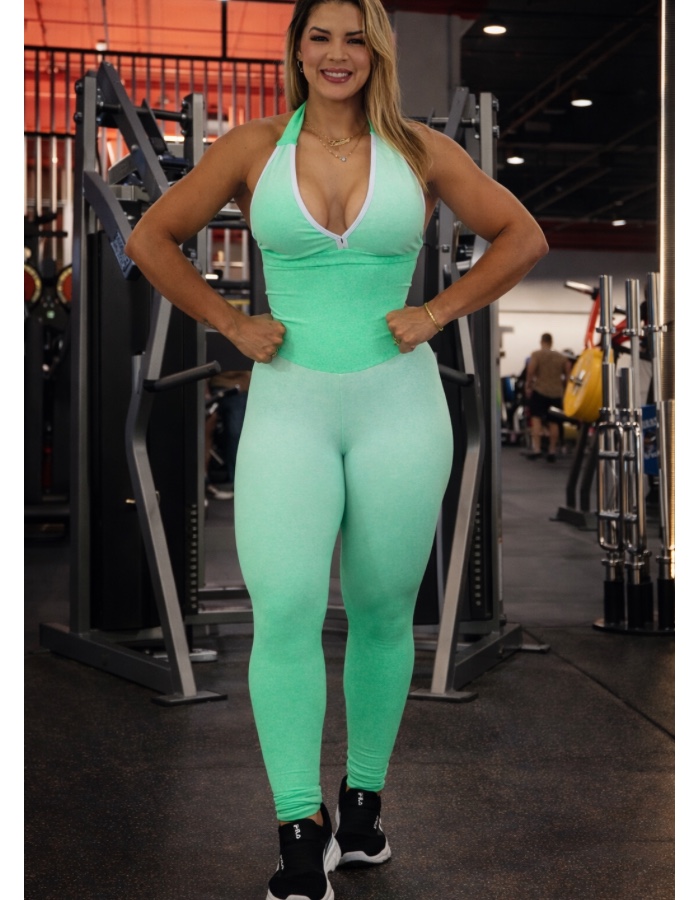 Macacão Aura Verde Sculpt Jaquard (SOLICITE CORES)