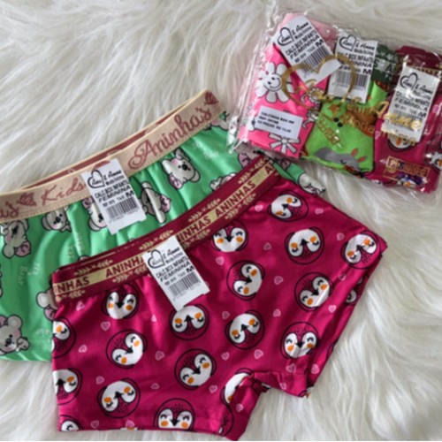 CALCINHA BOX INFANTIL C/03 NA BOLSA