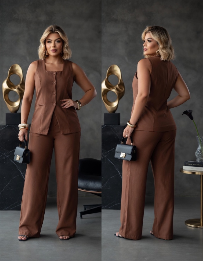 CONJUNTO PLUS DE CALÇA E COLETE