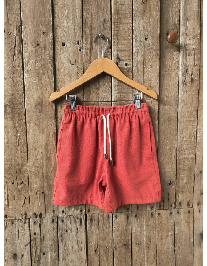 SHORT MAURICINHO DE LINHO TERRA COTA