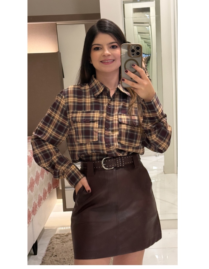 Blusa xadrez manga longa 