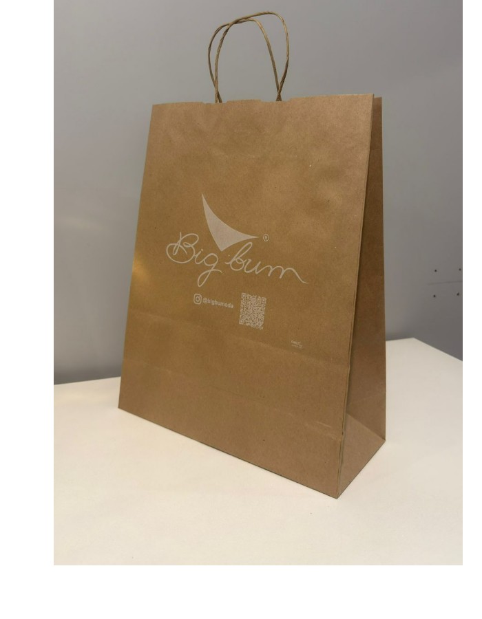 SACOLA ALÇA TORCIDA KRAFT 21X28X10 