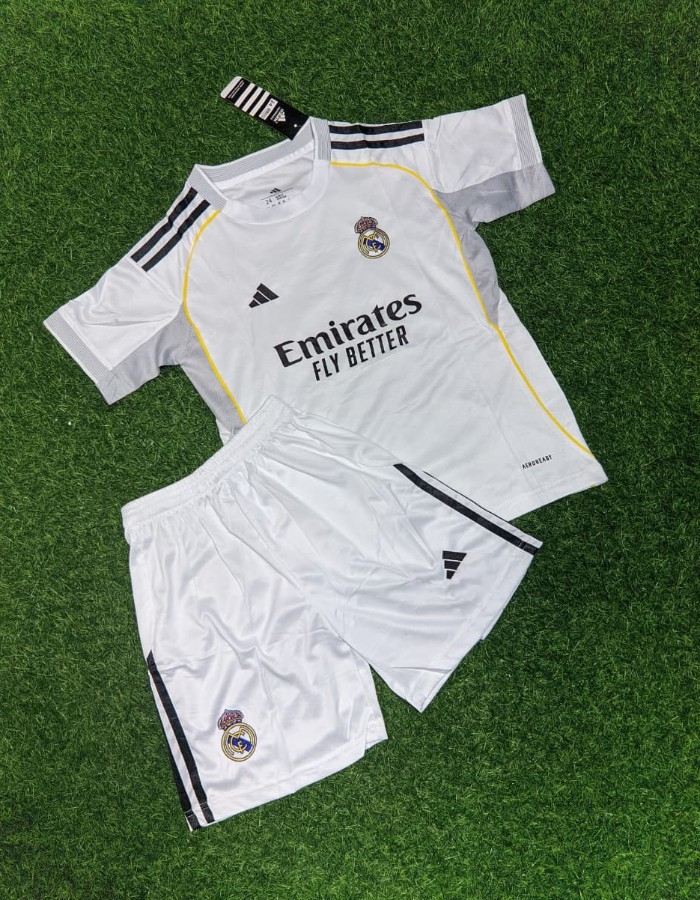 Kit Infantil Real Madrid Home 25/26 - Branco
