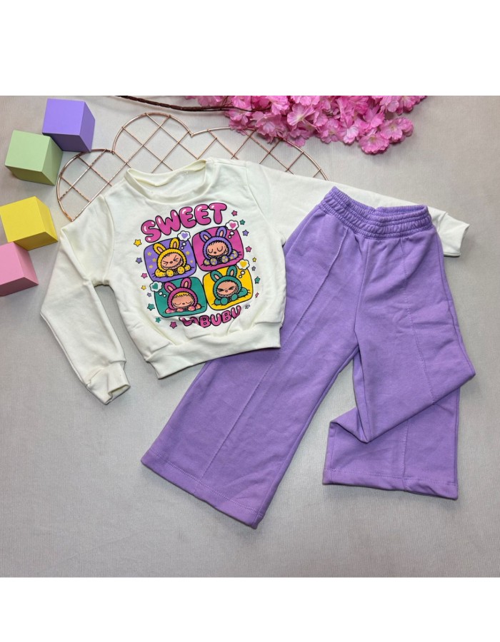 CONJUNTO MOLETOM LABUBU COM CALÇA WID LEG