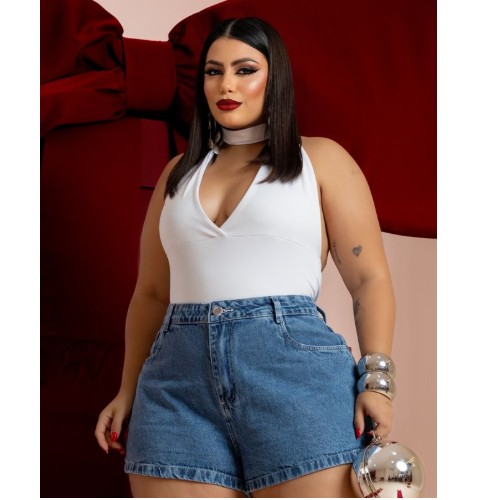 SHORT BOYFRIEND MARMORIZADO 100%