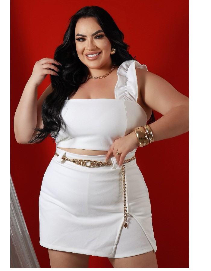 Short saia c/ fenda (SEM CINTO)