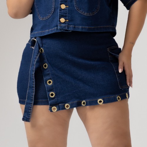 SHORT SAIA DISTROY LYCRA COM ILHOES DOURADOS