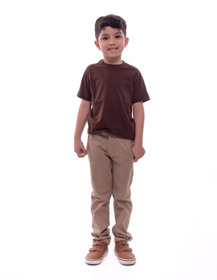 Calça sport fino brim com elastano infantil