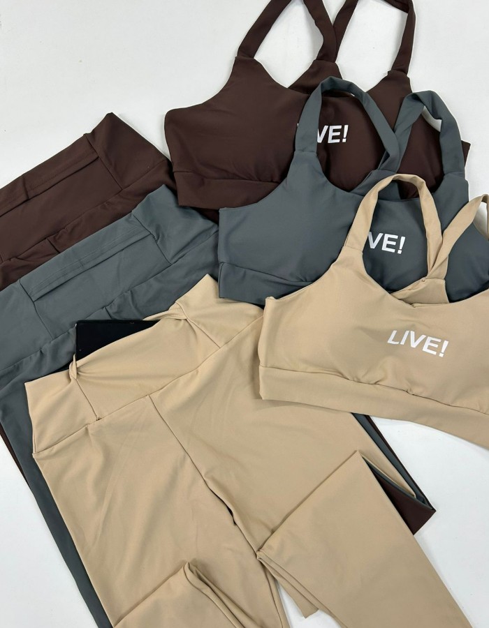 CONJUNTO CALÇA BOLSO NO CÓS TOP ALÇA LARGA PLUS