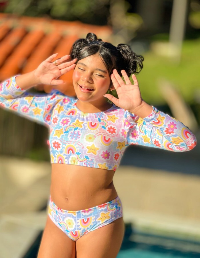 CONJUNTO CROPPED MANGA LONGA INFANTIL