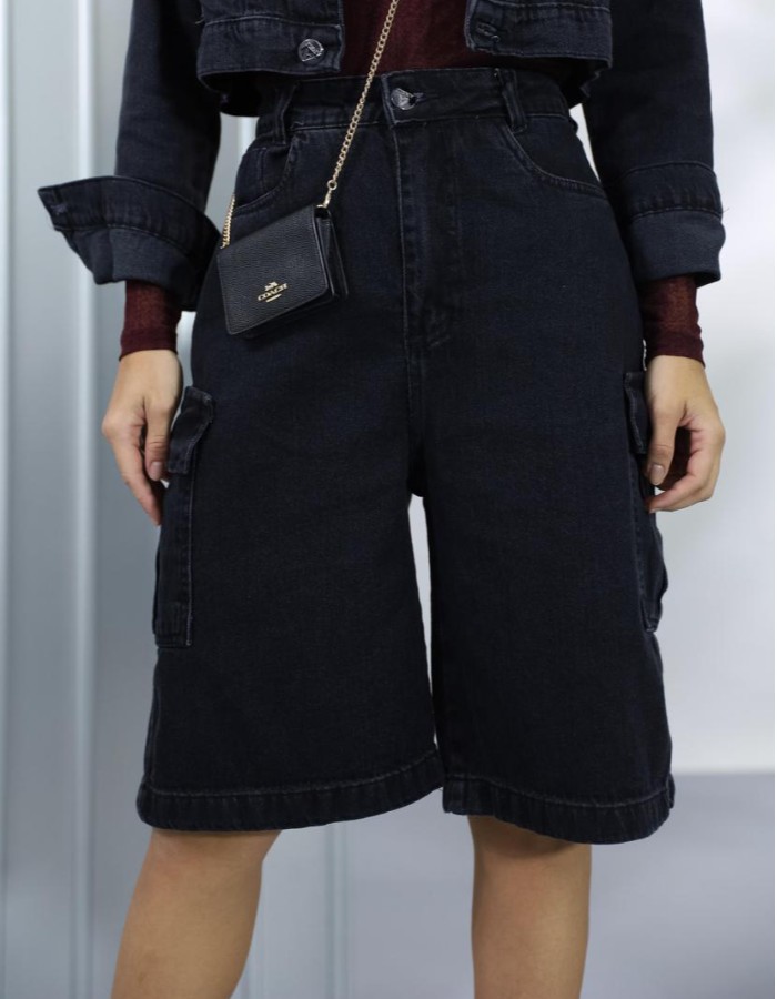 SHORT JORTS CARGO ANY BLACK ESCURO