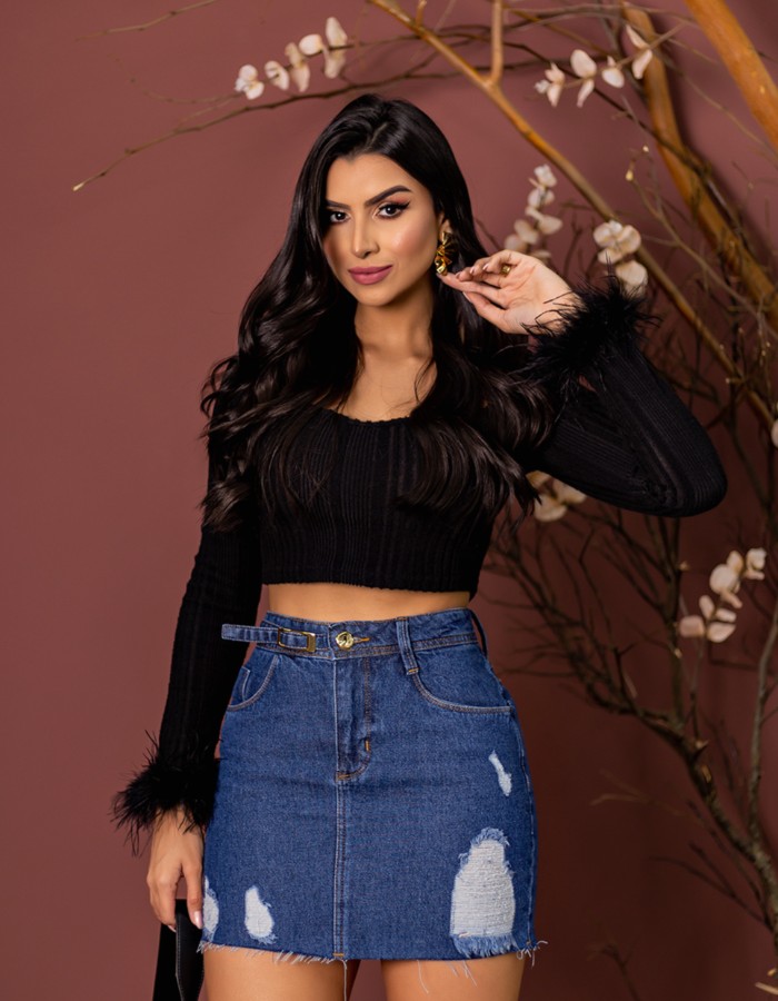 SAIA COM FIVELA ESCURA