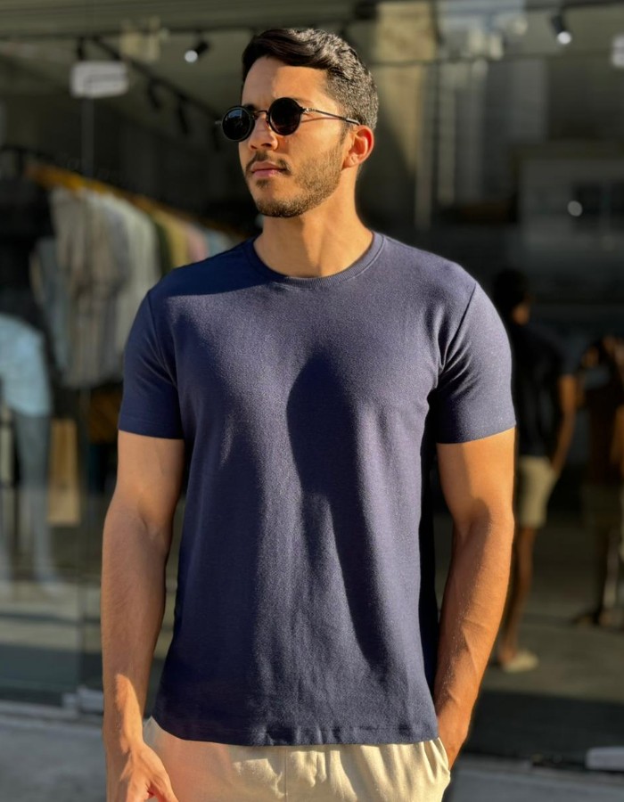T SHIRT TEXTURE MARINHO