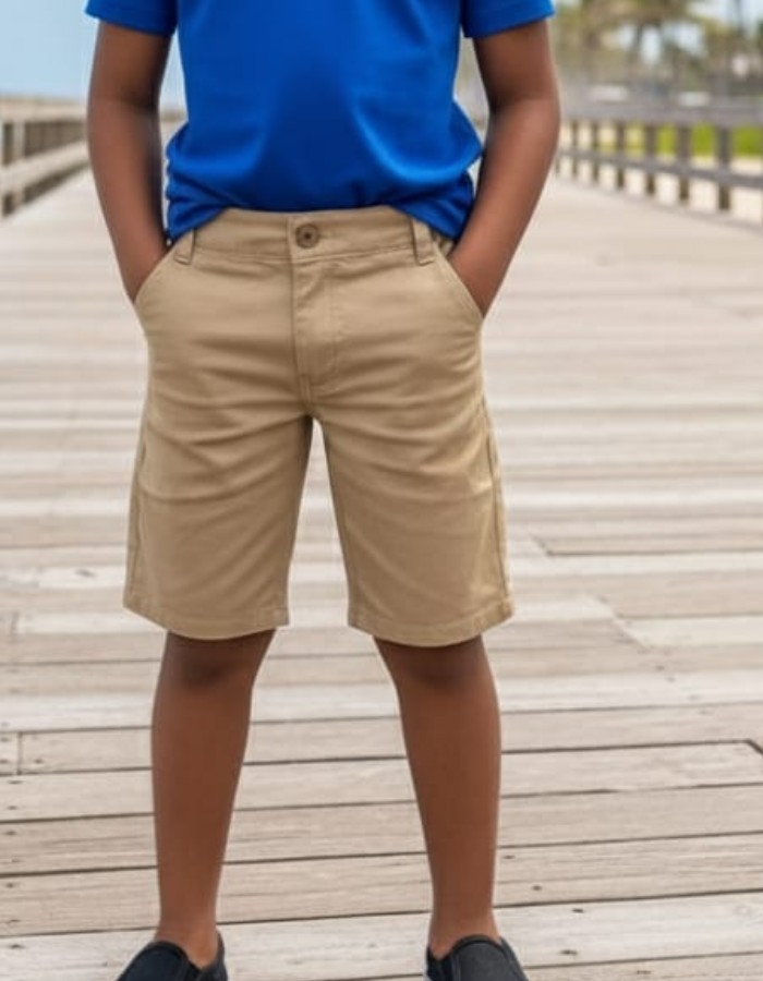 BERMUDA BRIM COM LYCRA E BOLSO TRAZEIRO IMBUTIDO