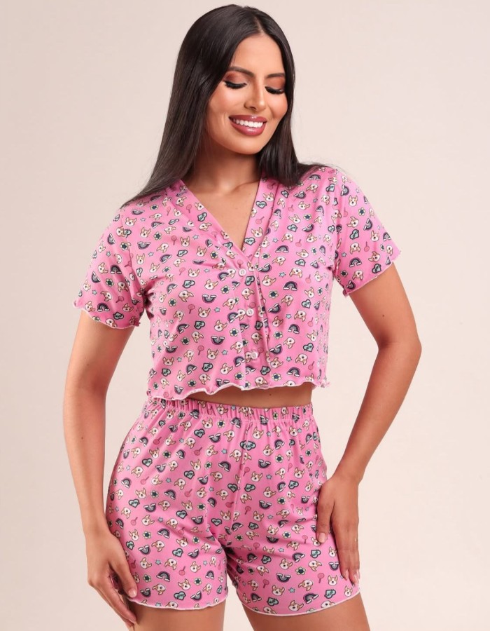 BABY DOLL SUEDE COM BOTÃO 