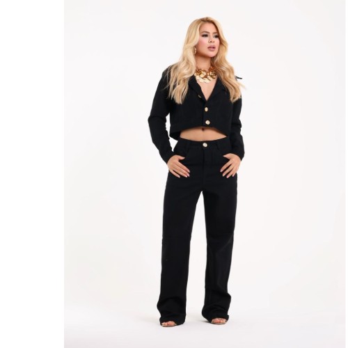 CALÇA WIDE- LEG 100% PRETA