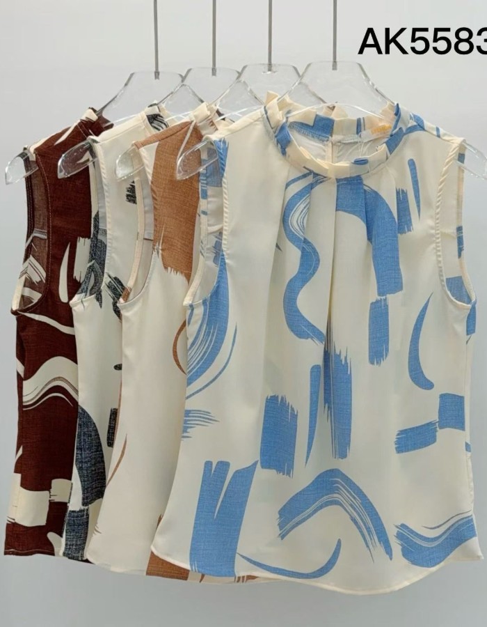 Blusa Crepe Seda Estampada