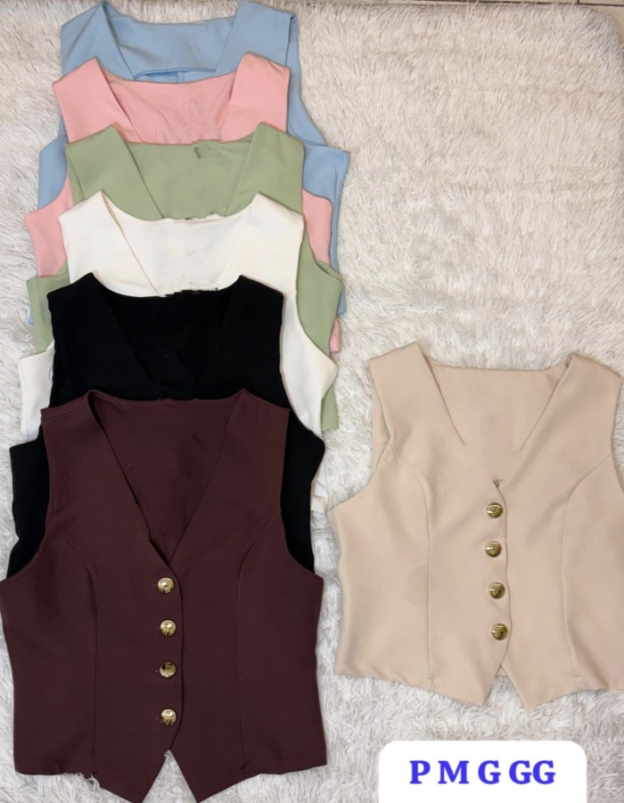 COLETE ALFAIATARIA COM BOTÃO DOURADO