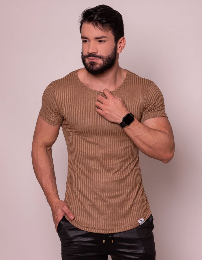 Camiseta Suede canelado