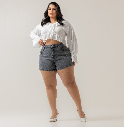 SHORT BOYFRIEND BLACK MARMORIZADO