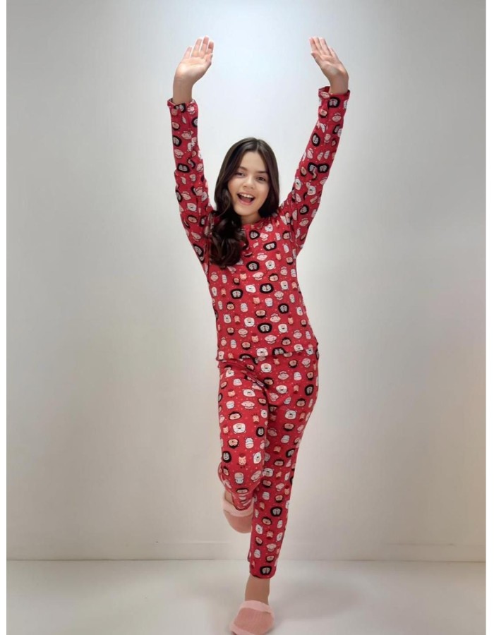 Pigama sister feminino suede