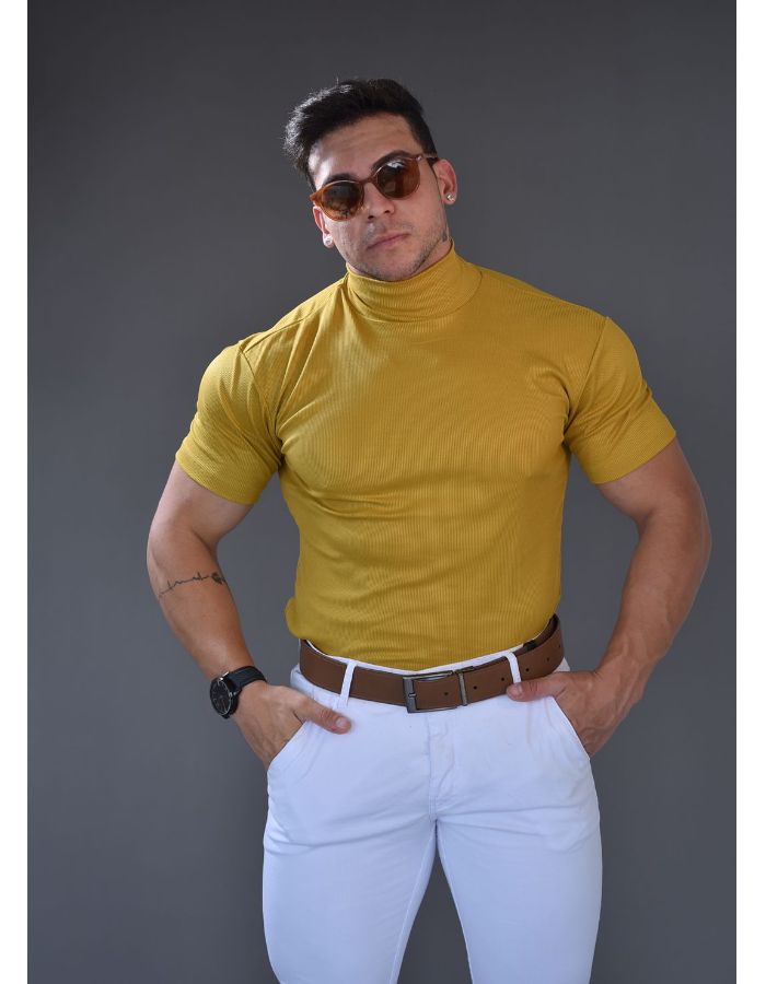 Cacharrel Manga Curta Mostarda