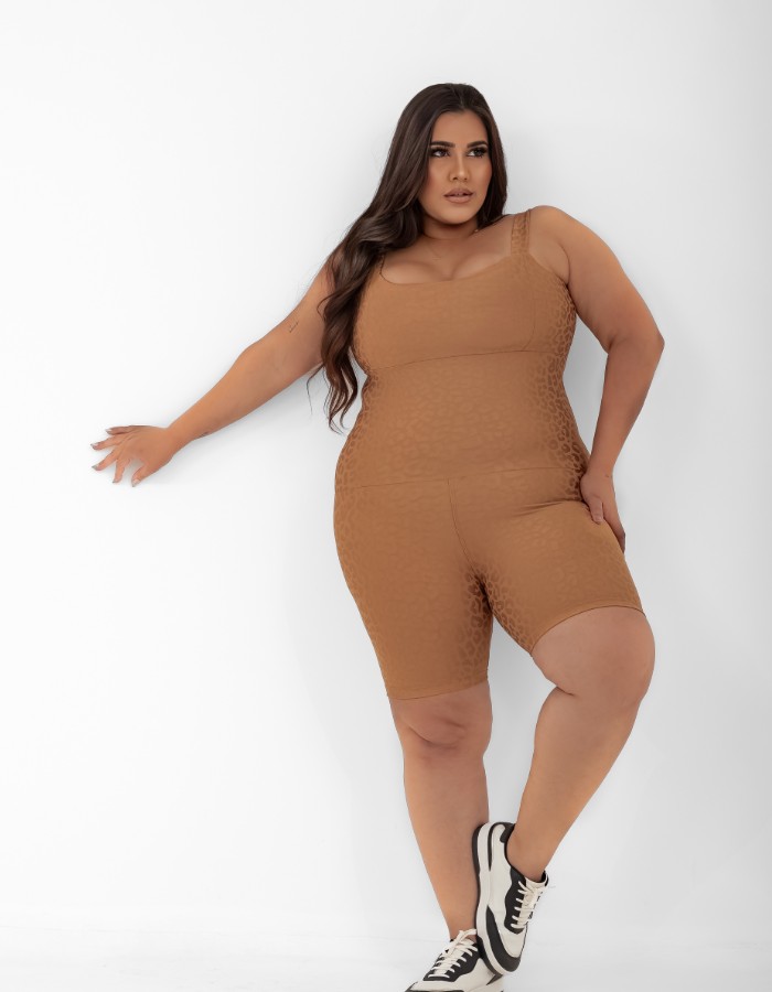 MACAQUITO JACQUARD ONÇA PLUS SIZE
