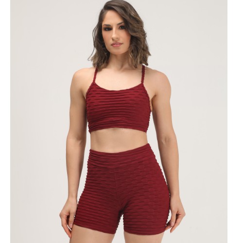 CONJUNTO SHORT TECIDO BOLHA