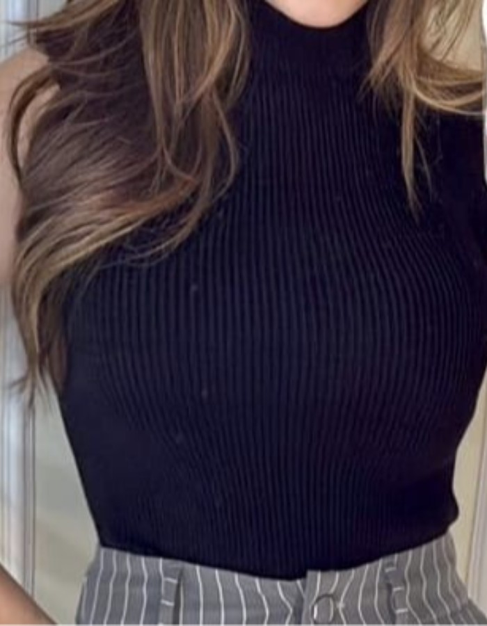 BLUSA TRICO MODAL GOLA ALTA 