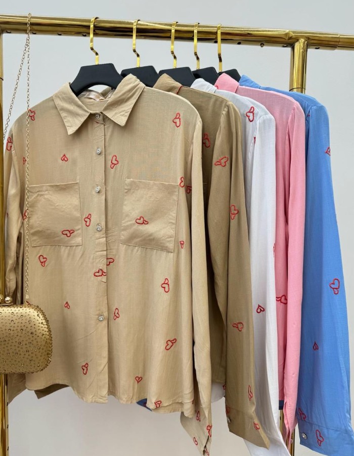 CAMISA BORDADO CORAÇÃO 