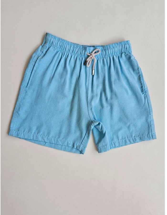 Short Mauricinho em Linho - azul celeste