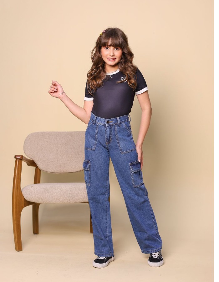 CALÇA JUVENIL CARGO BOLSO QUADRADO