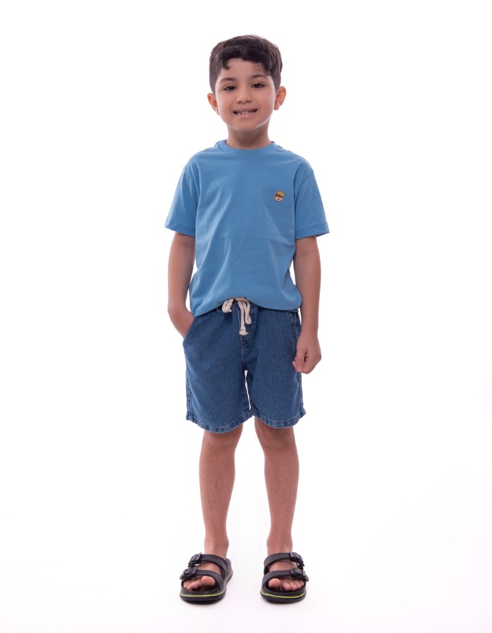 Short mauricinho jeans 100% algodão infantil 
