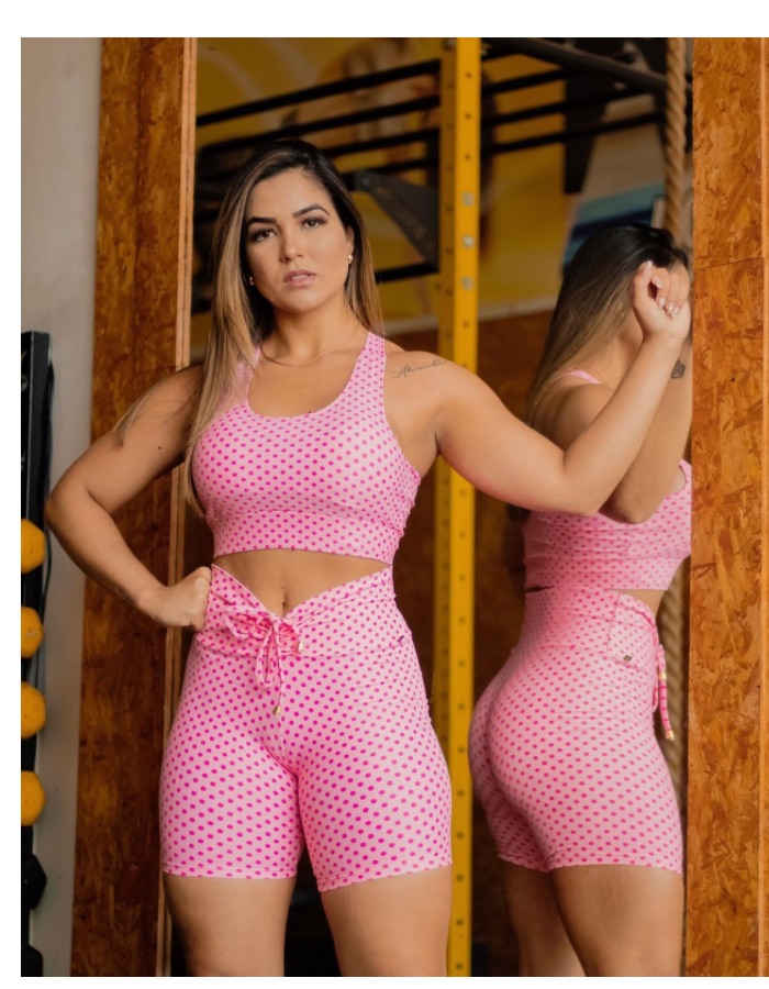 SHORTS POLIMIDA ESTAMPADO COM CADARÇO 