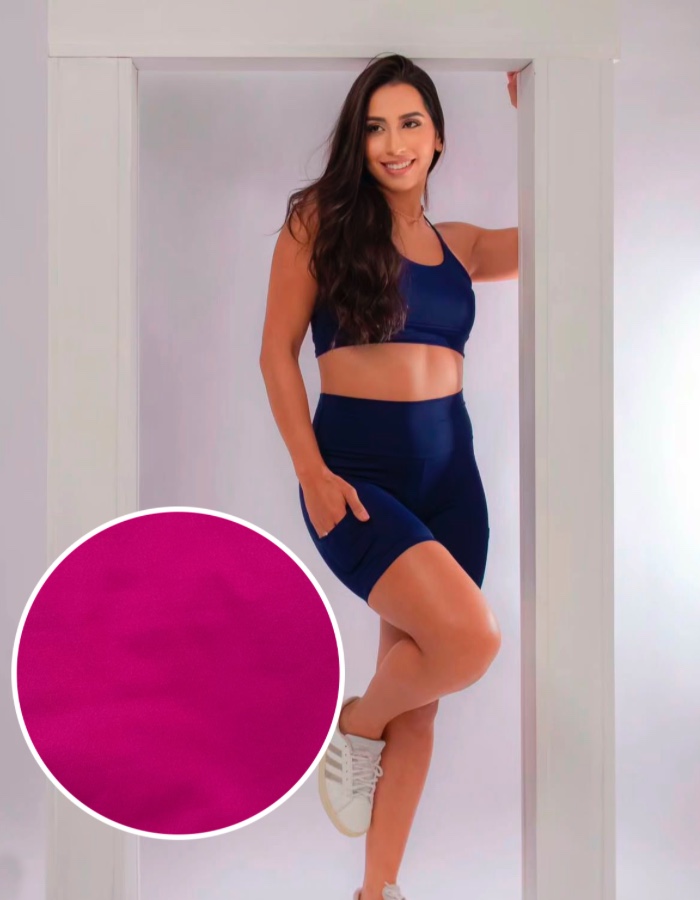 SHORTS POLIAMIDA LISO COM BOLSO