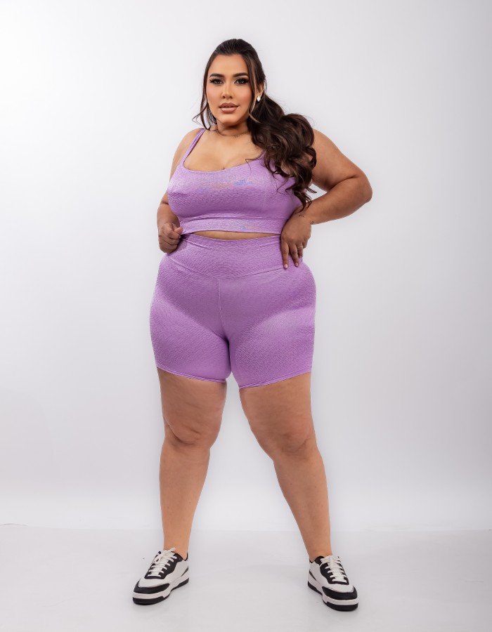 CONJUNTO SHORT JACQUARD LUNA COM TOP DE ALÇA LARGA