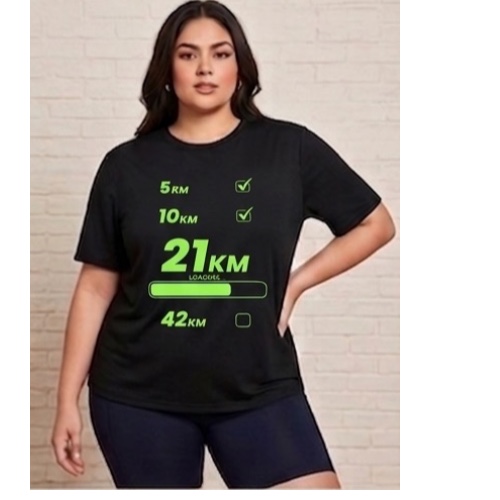 Camiseta oversize suede de corrida 5 10 21 42 km