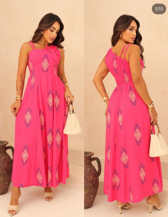 Vestido com laço alcinha dupla