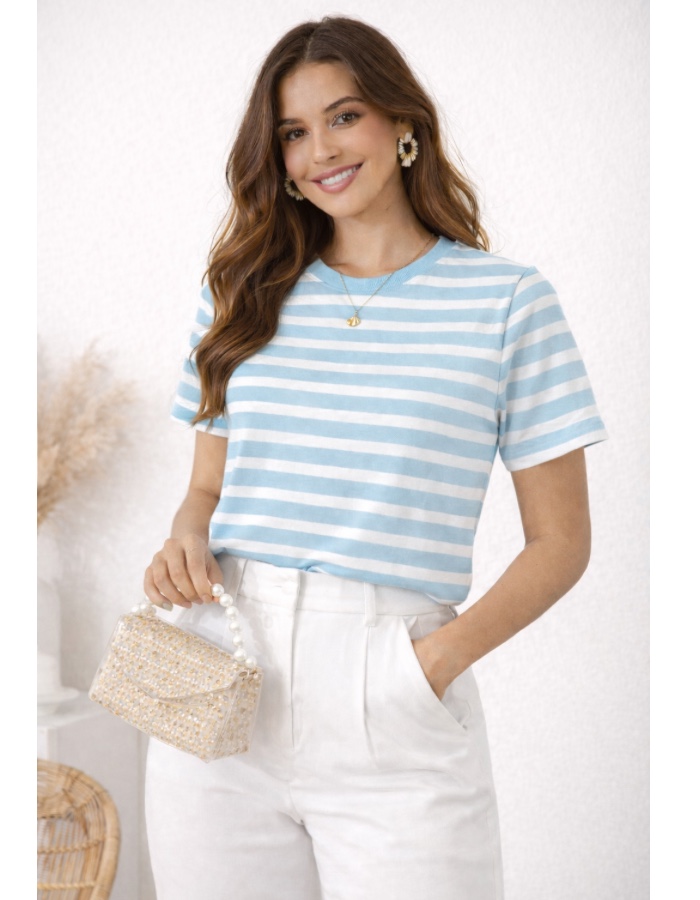 T-SHIRT DE LISTRAS ESMERALDA