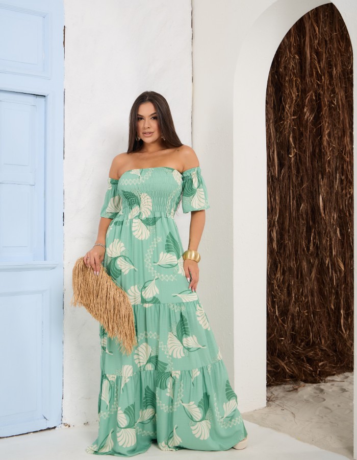 VESTIDO CIGANINHA LASTEX LONGO( TEC. VISCOLINHO )