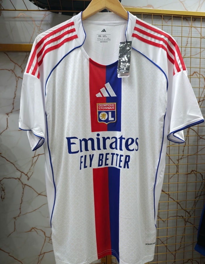 Camisa Lyon I 2025/26 - Adidas Torcedor Masculina - Branca 