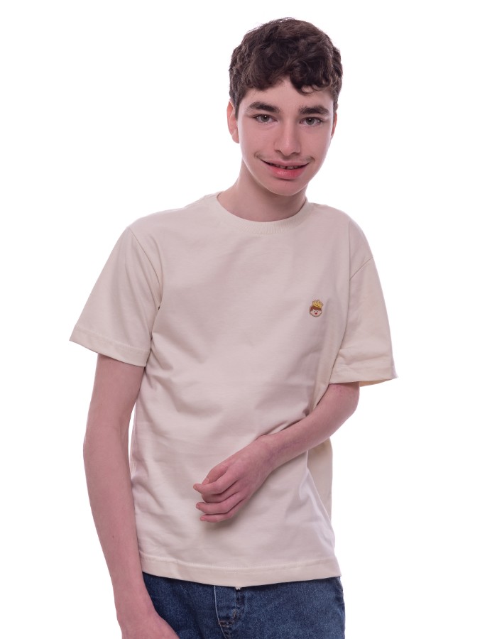  Camisa Gola Careca Malha Menegotti Fio 30 100% Algodão JUVENIL COM LOGO