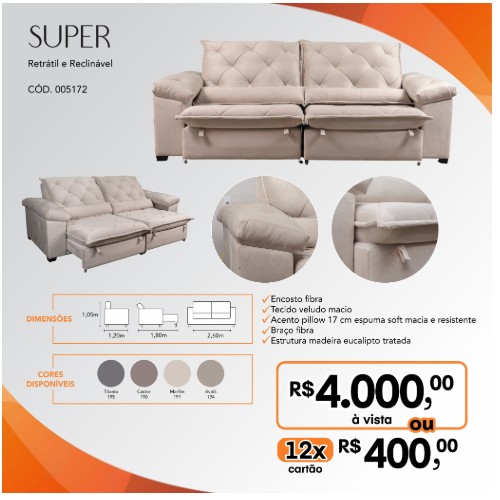 Sofá Super 2 Lugares