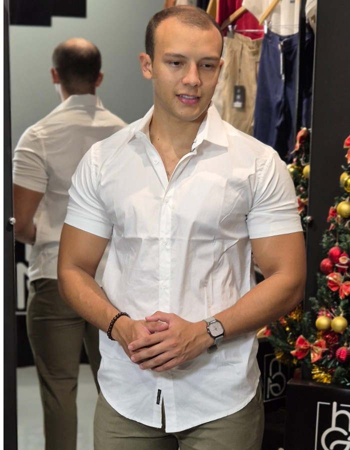 CAMISA SOCIAL MANGA CURTA TRICOLINE