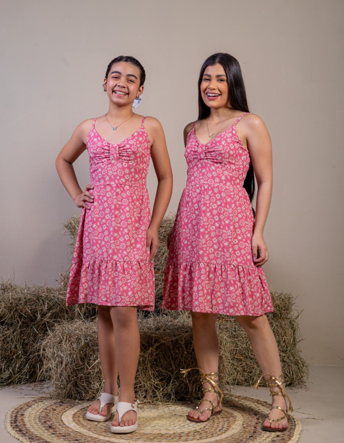 VESTIDO CURTO ALÇA REGULÁVEL (TEC. VISCOLINHO)