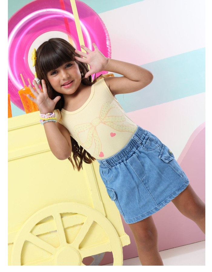 Conjunto Body laço + Saia cargo