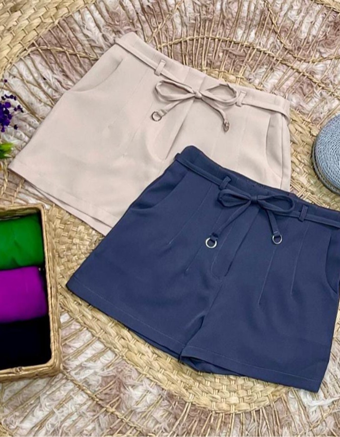 SHORT ALFAIATARIA CINTO DE TECIDO